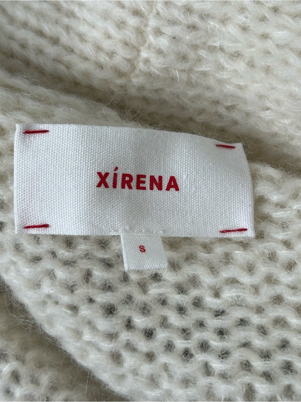 XIRENA Waylon Shawl Collar Fair Isle Alpaca Cardigan Ivory Small - Picture 6 of 12